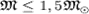 ${\mathfrak M}\le 1,5 {\mathfrak M}_\odot$